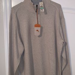 Tommy Bahama Size Large Reversible Flip Side Pro Half Zip Sweater Jacket