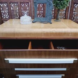 At Deco Waterfall Antique Tal Boy Bedroom Dresser, Desk. Delivery