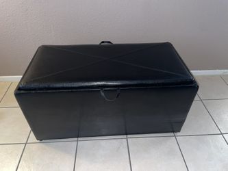 Black Faux Leather Trunk | Tray | Table 