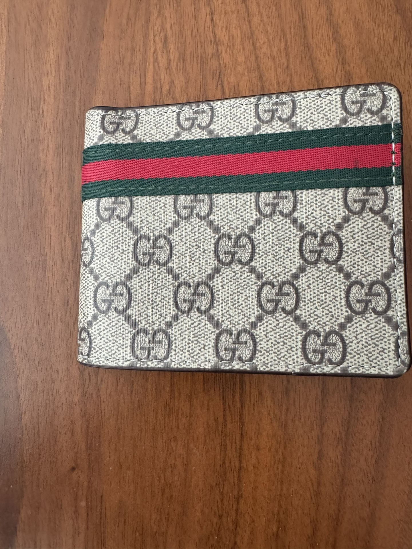 Gucci GG Supreme Monogram Wallet with Web Stripe Beige/Ebony Canvas Men’s