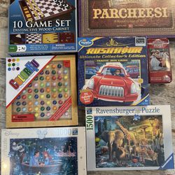 4 Board Games & 3 Puzzles BRAND NEW IN ORIGINAL SHRINK WRAP  $240.00 VALUE FOR $37.00