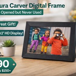 Aura Carver Digital Picture Frame – Brand New (Opened, Never Used)