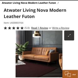 Atwater Living Nova Modern Leather Futon