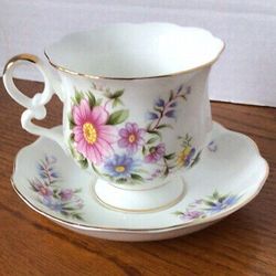 Vintage BRINTON BONE CHINA TEACUP Coffee / SAUCER 1970'S