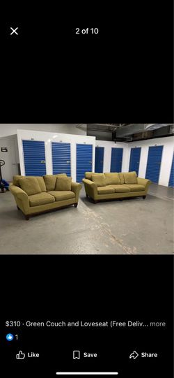 5 seater green sofa