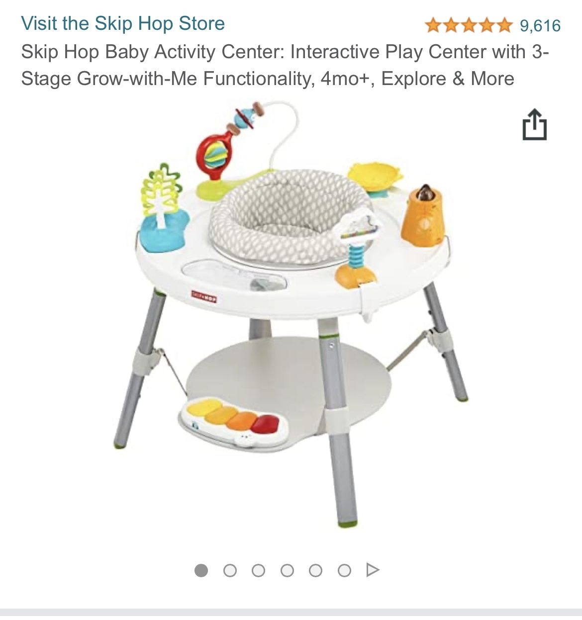 Skip Hop Baby Activity Center: Interactive Play Center with 3-Stage Grow-with-Me Functionality, 4mo+, Explore & More