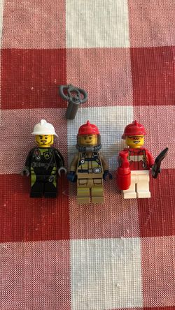 LEGO Firefighter Minifigures Lot of 3