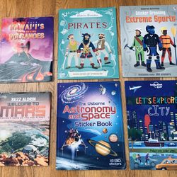NWT 6 Educational Kids Books SET Mars , Volcanoes, Explore Cities with Stickers