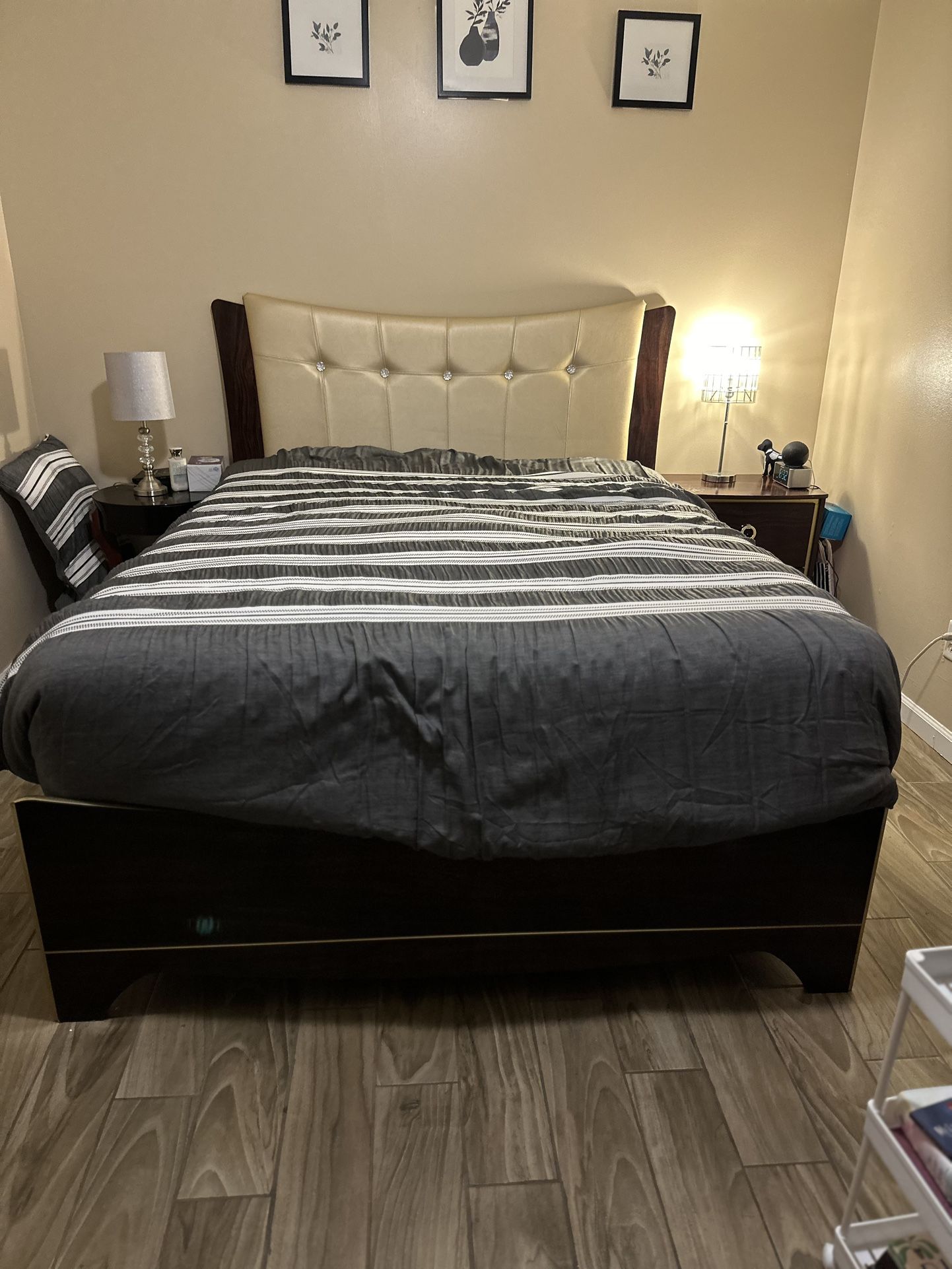 Complete Bed Set for Sale - Bed Frame, Nightstand, Dresser, Mirror