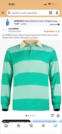 Blue clues  Green Striped Long Sleeve Polo Shirt