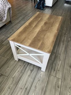 Wood accent coffee table - MUST GO