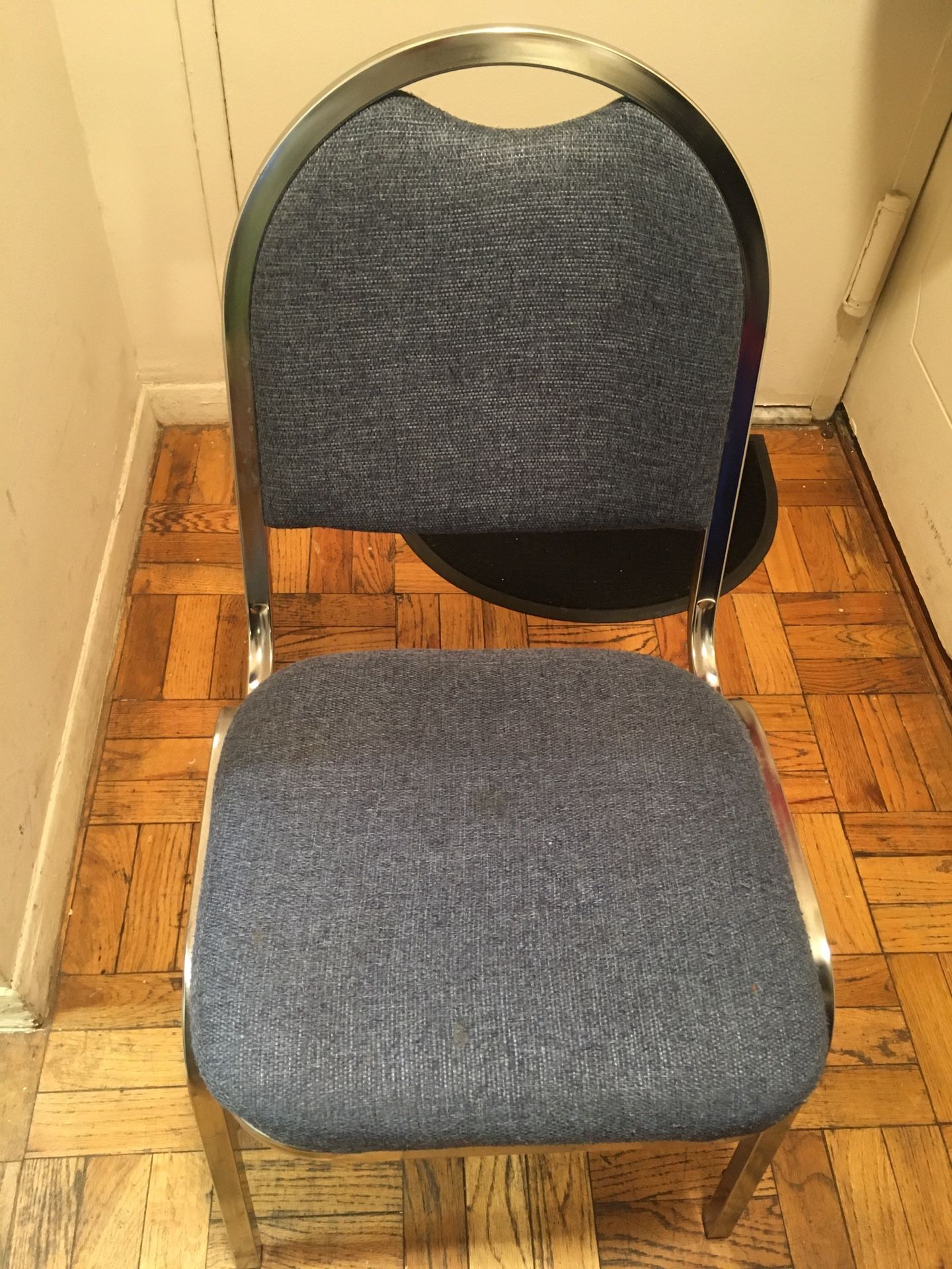 Kaydee Metal Chair With Blue Fabric