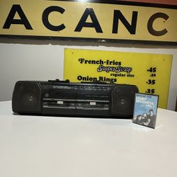 GE AM FM stereo Radio Dual Cassette Recorder Boom Box