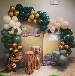 Dino theme Birthday Balloon Garland