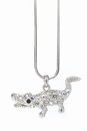 Crystal Crocodile Alligator Pendant Necklace *See My Other 200 Items*