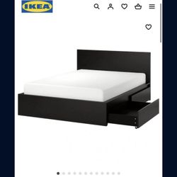 Queen bed frame with storage