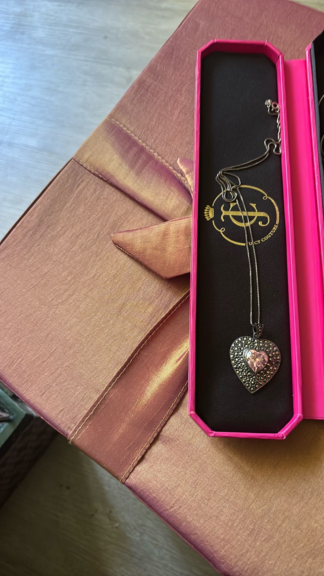 Amethyst and Marquise silver heart necklace