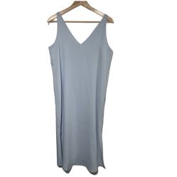 En Thread midi slip dress in blue ance