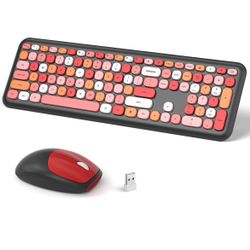 Wireless Keyboard and Mouse Combo, 2.4 GHz Full-Sized Office Keyboard and Mouse, USB Receiver Plug a