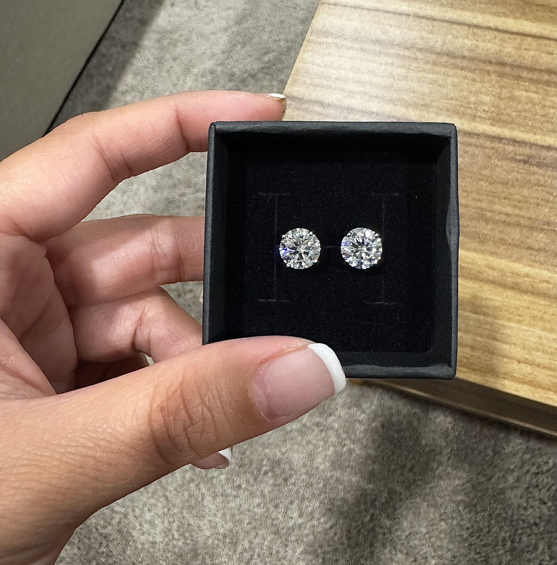 Moissanite 4 CT Round Earrings