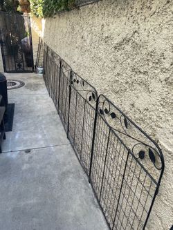Fencing metal decorative panels 21’ along with ground fasteners black metal