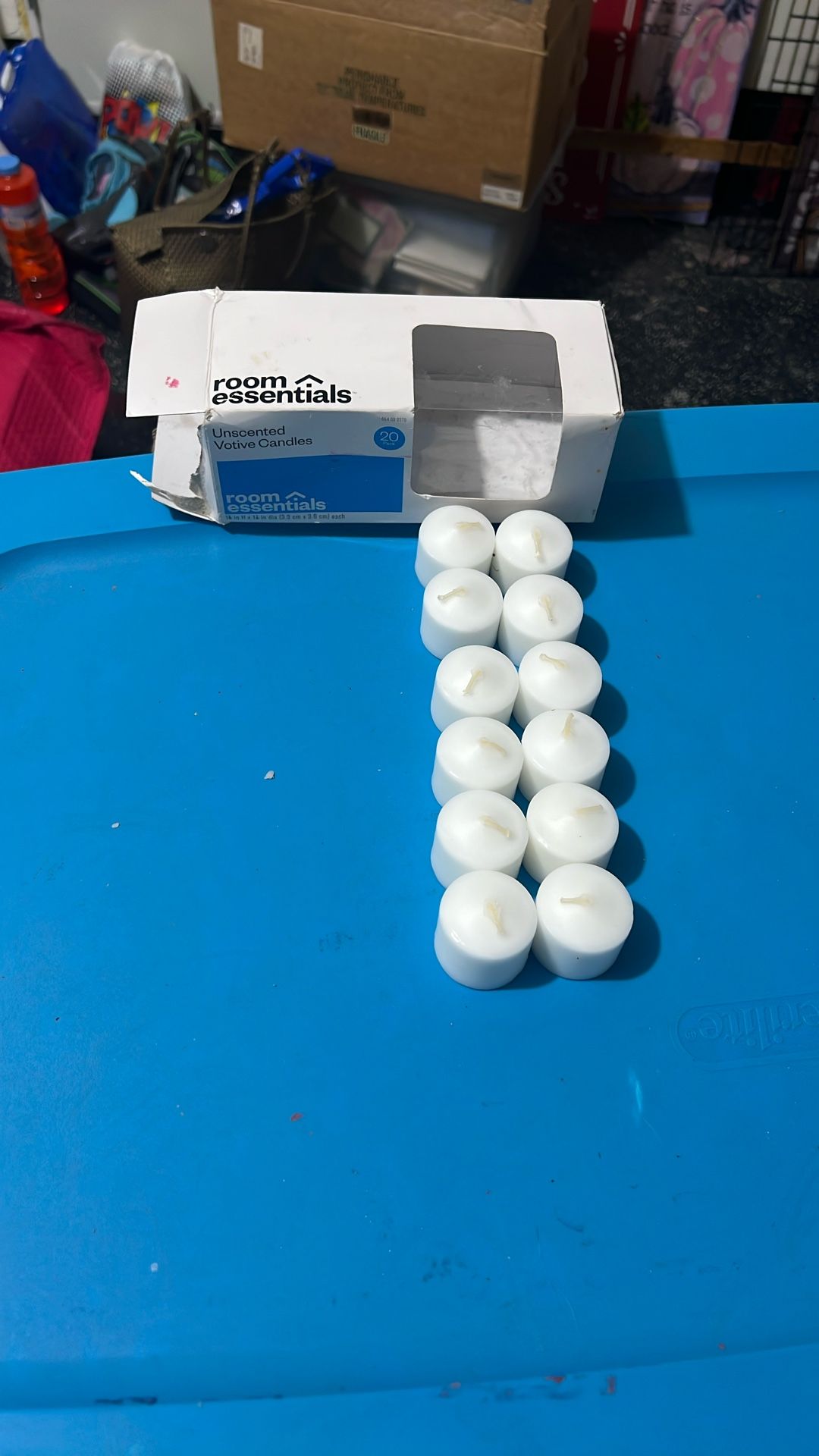 New! 12 Unscented Votive Candles $3