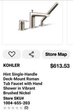 Hint Single-Handle Deck-Mount Roman Tub Faucet with Hand Shower in Vibrant Brushed Nickel
NEW OPEN BOX ITEM
BOX IS DAMAGED
97070-4-BN