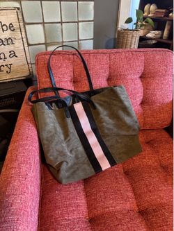 Super cute pink and green suede Large tote