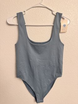 A New Day Blue One Piece Bodysuit Solid Teal Women's Size S