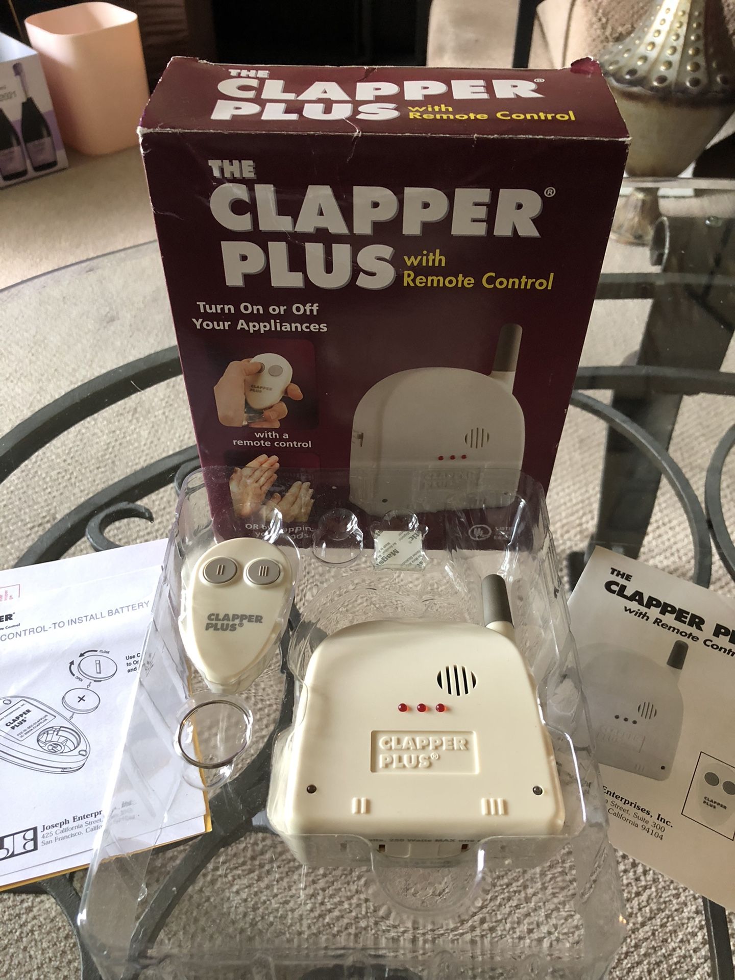 The Clapper Plus with Remote Control-“Clap On-Clap Off”-Never Used!