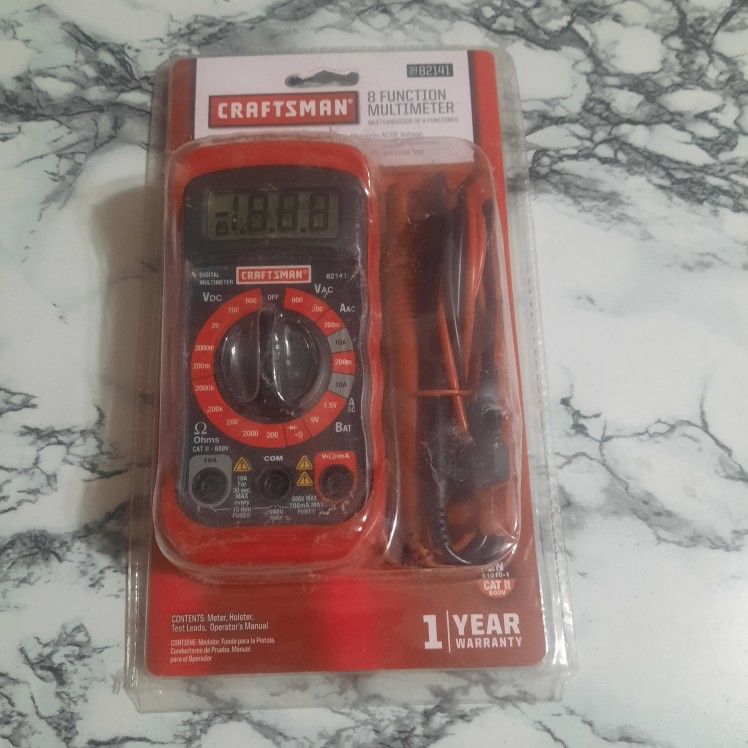 Craftsman Compact 8 Function AC/DC Digital LCD Multimeter 34-82141 New Sealed