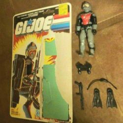 Vintage GI JOE 1985 Cobra Frogman EELS with Original Cardback Nice!