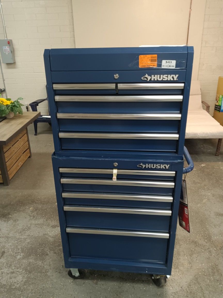 Husky 27 in. 10-Drawer Blue Tool Chest Combo