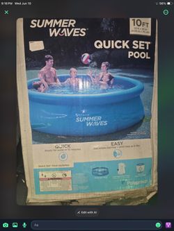 Brand New Summer Waves 10ftX30” Quick set pool