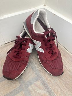 New Balance 373 Men's Low Top Lace-Up Suede/Mesh Sneakers Burgundy Gray