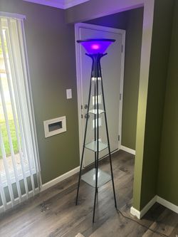 Floor Lamp with Glass Shelves