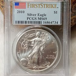 #363 Silver 2010 Silver Eagle  MS69 Coin 