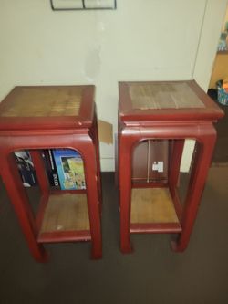 Vintage Chinese Red Lacquer Plant Stand,