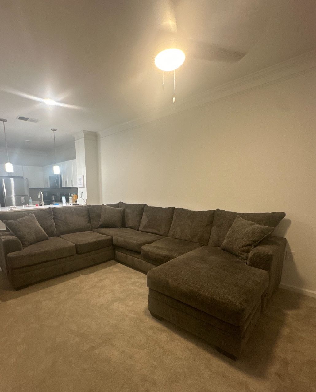 Dark grey big sectional sofa in excellent shape. Gently used, clean, and comfy. Pickup in Downtown Orlando
