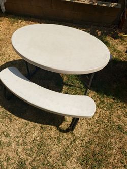 Lifetime Round Outdoor Picnic Table with Bench