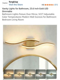 Fengkiop 23.6" Gold LED Dimmable Vanity Light