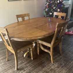 Wooden Dining Table And 4 Chairs