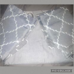 Grey Pattern Curtain Set