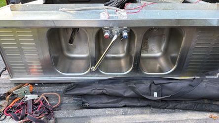 Stainless Steel three compartment sink