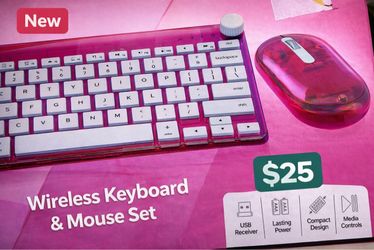 Wireless Keyboard and Mouse Set