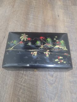 Asian Painted Jewelry Box