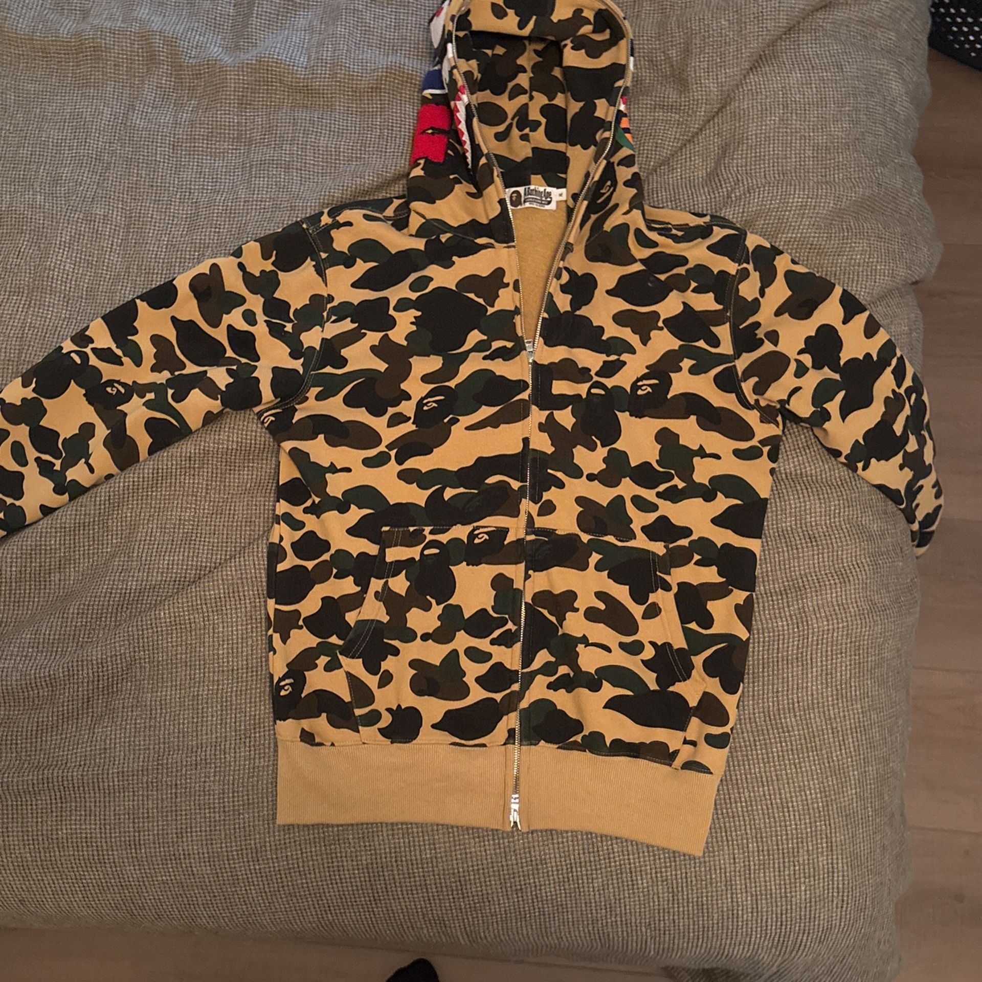 BAPE 1st Camo Shark Full Zip Hoodie “yellow”