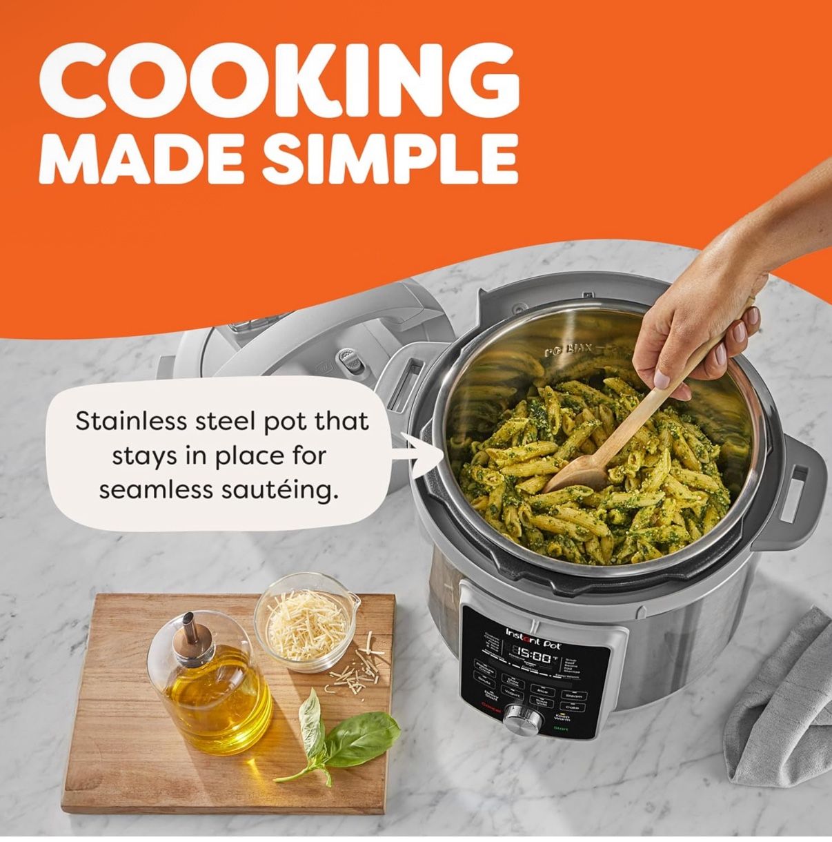 Instant Pot, Quart Whisper Quiet in Electric Pressure Cooker