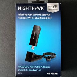 Netgear Nighthawk 6E USB 3.0 WiFi Adapter (Brand New)