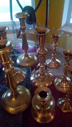 Solid brass candle holder